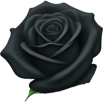 A singular black rose with green stem  emoji