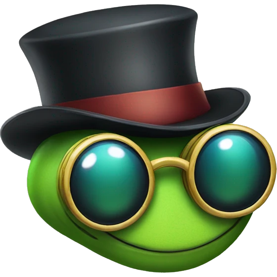 caterpillar with sunglasses and top hat emoji