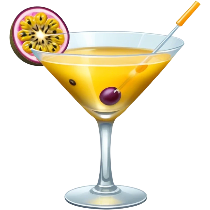 Pornstar martini with passionfruit floating in it emoji