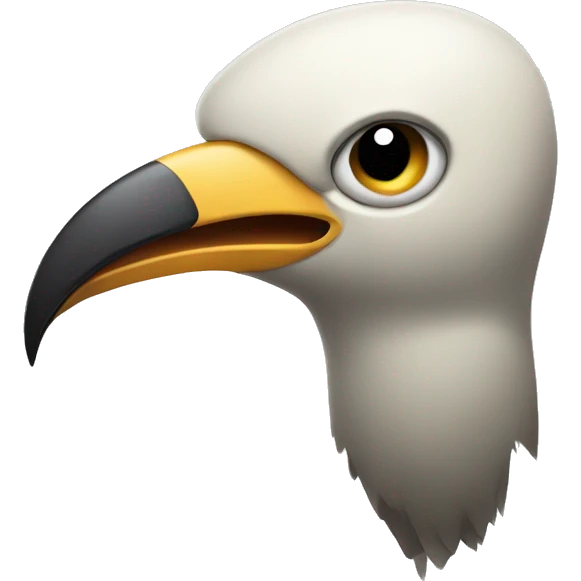 Bird with human teeth and very very skinny emoji