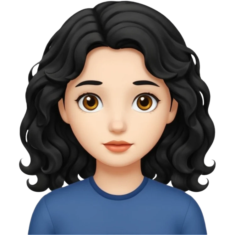 ילדה עם שער שחור וגלי אבל לא יותר מידי מתולתל emoji