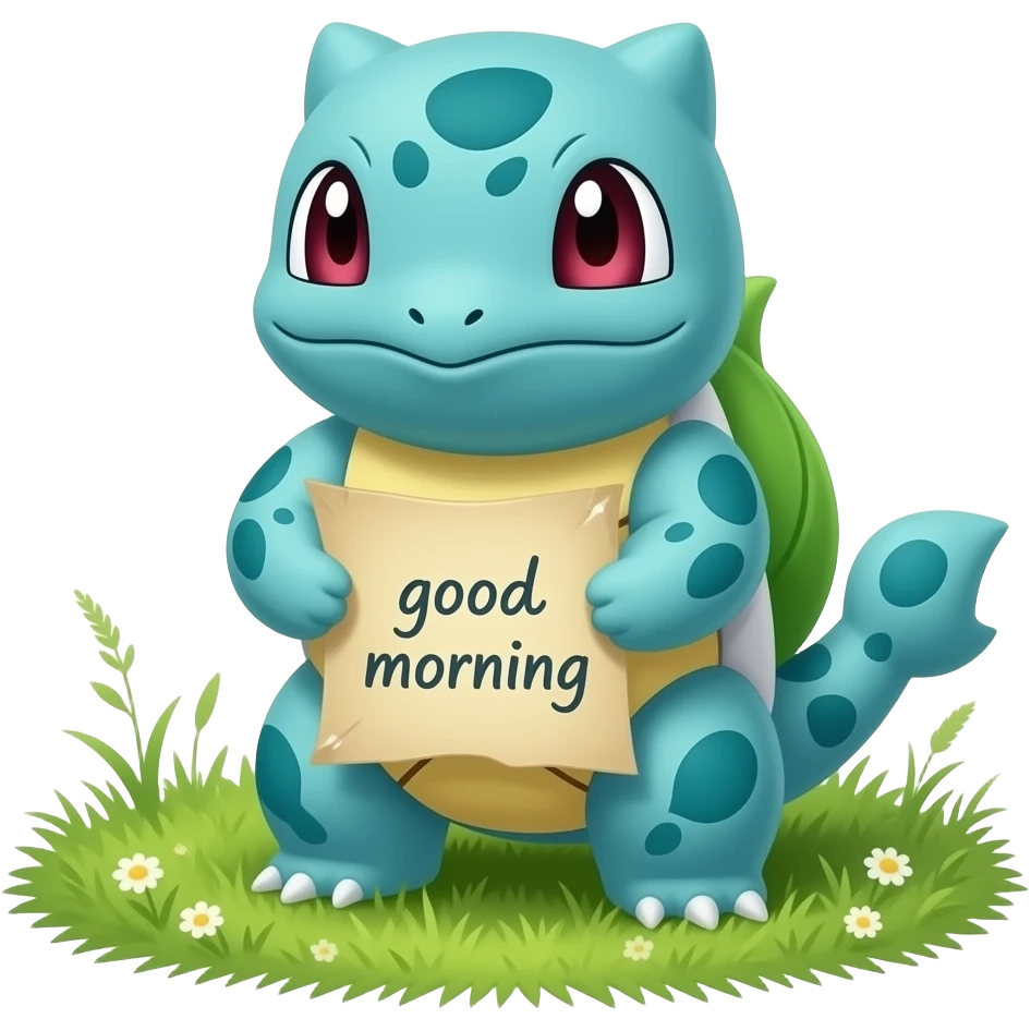 Bulbasaur good morning emoji