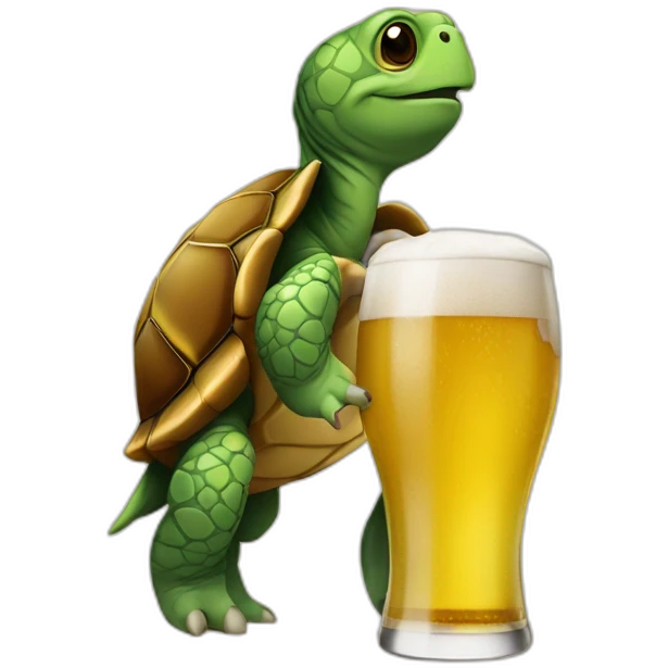 Tortue qui boit d ela bière emoji