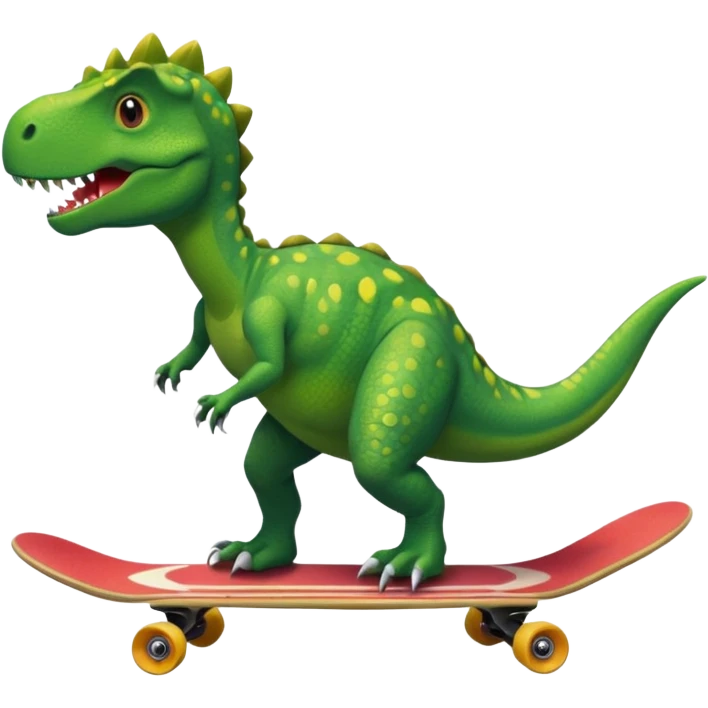 Dinosaur on a skateboard emoji