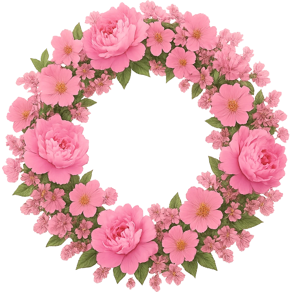 pink wreath, remove background emoji