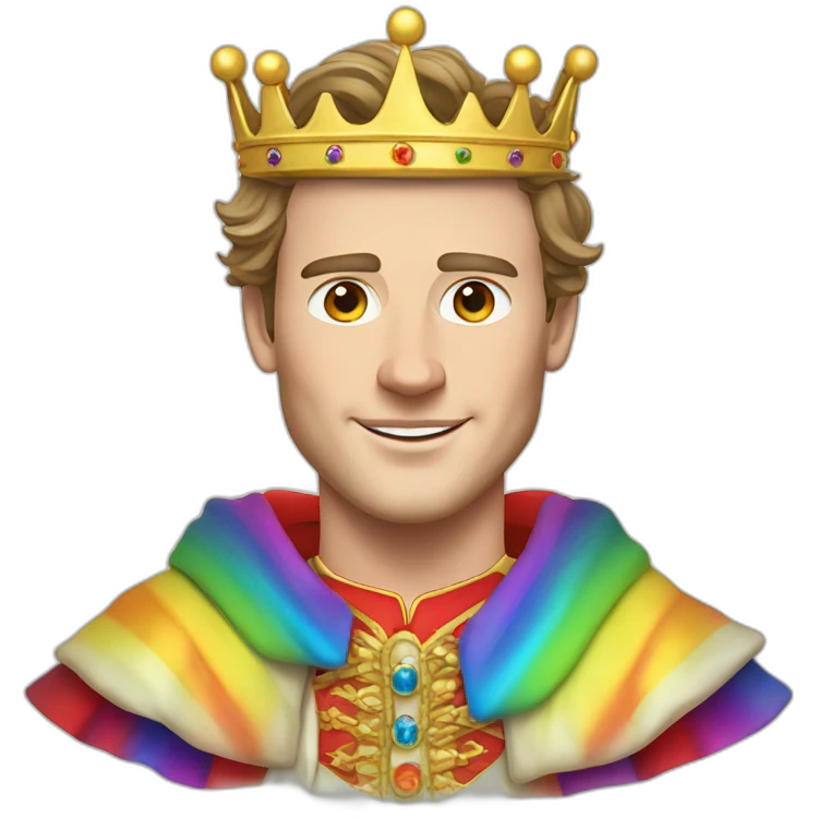 Jonathan Toews as a rainbow king with a royal robe on emoji