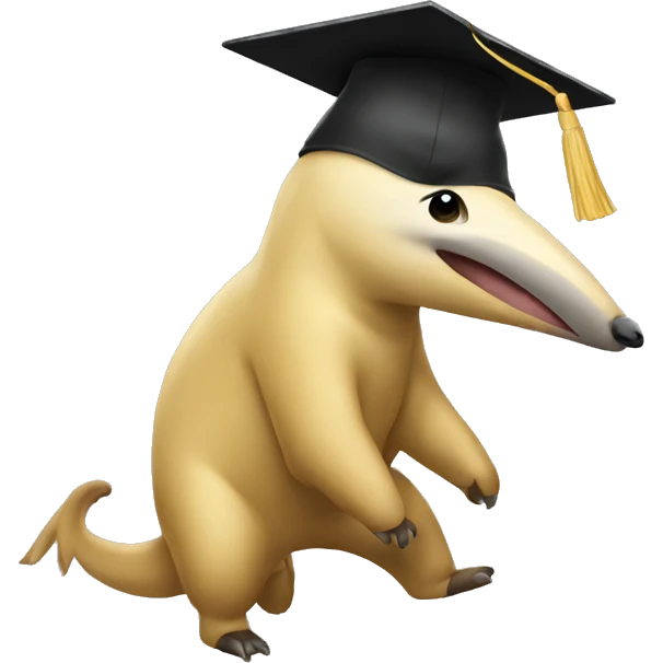 Anteater graduating  emoji