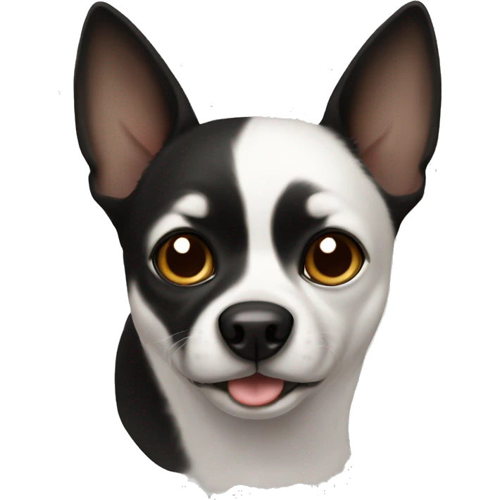 Black hihuahua with brown eyes and white nose and toes  emoji
