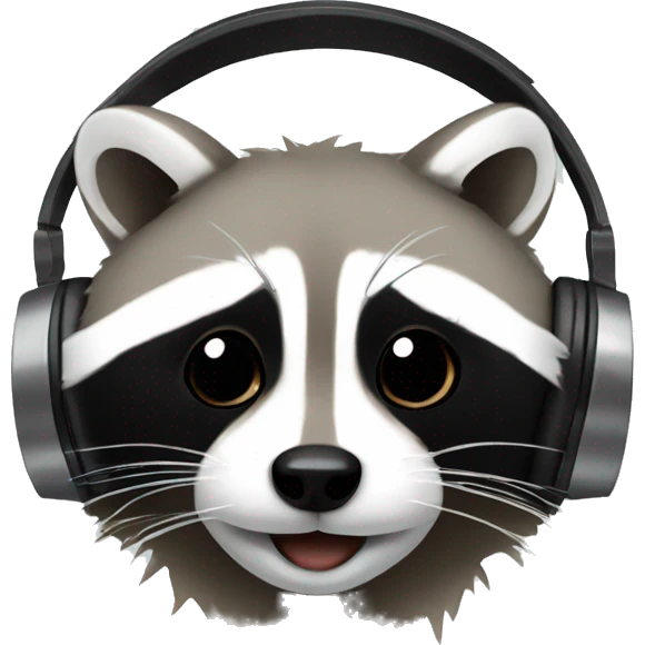 Raccoon with headphones emoji