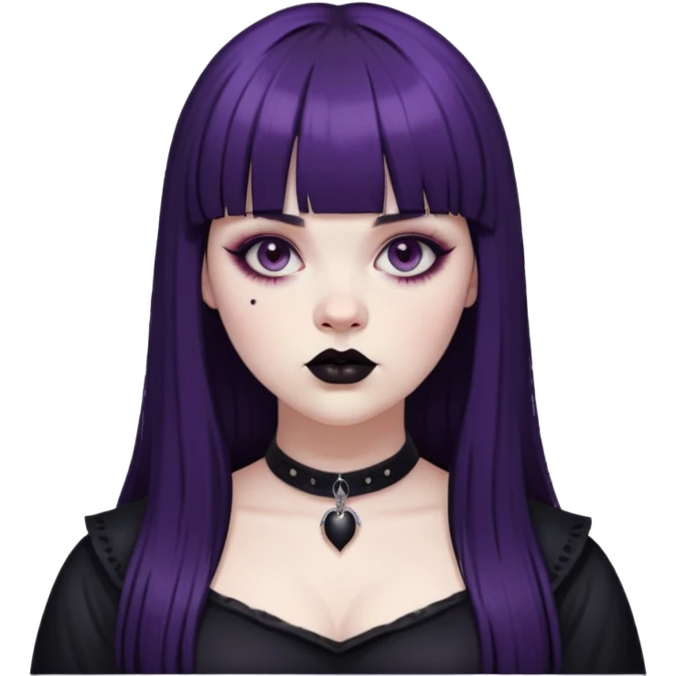 goth girl with bangs plus size emoji