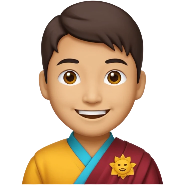 Create bhutanese emoji character wearing gho and kira emoji