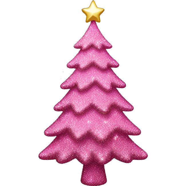 glittery pink christmas tree emoji