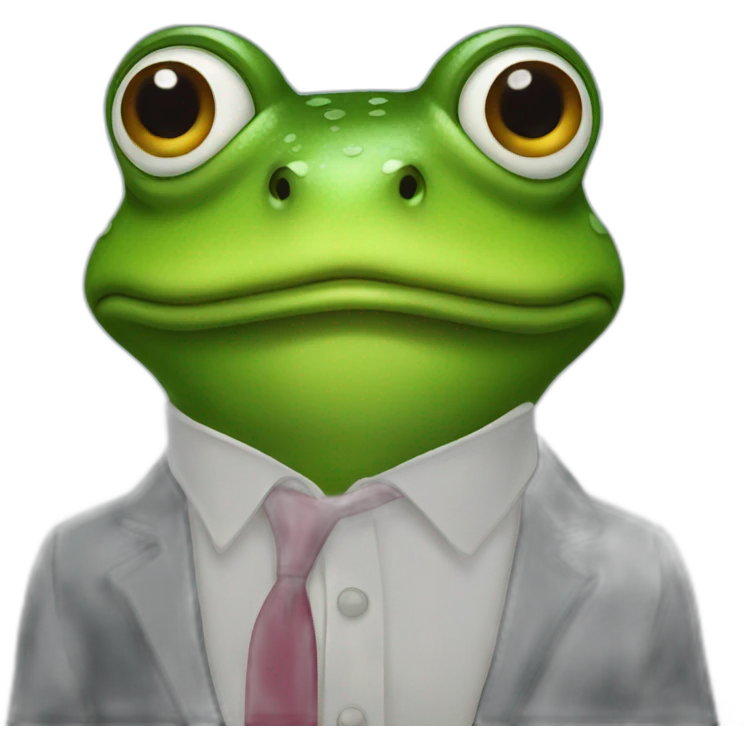 frog wearing tie emoji