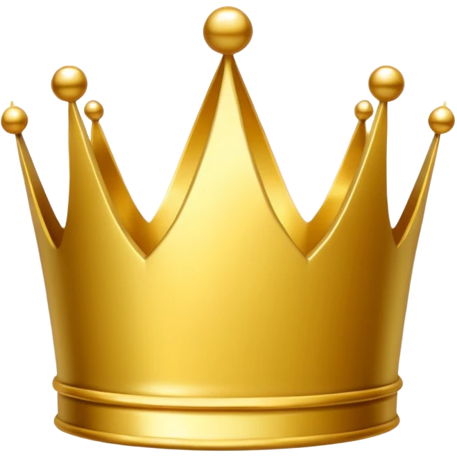 A crown emoji in the style of Apple emoji. emoji