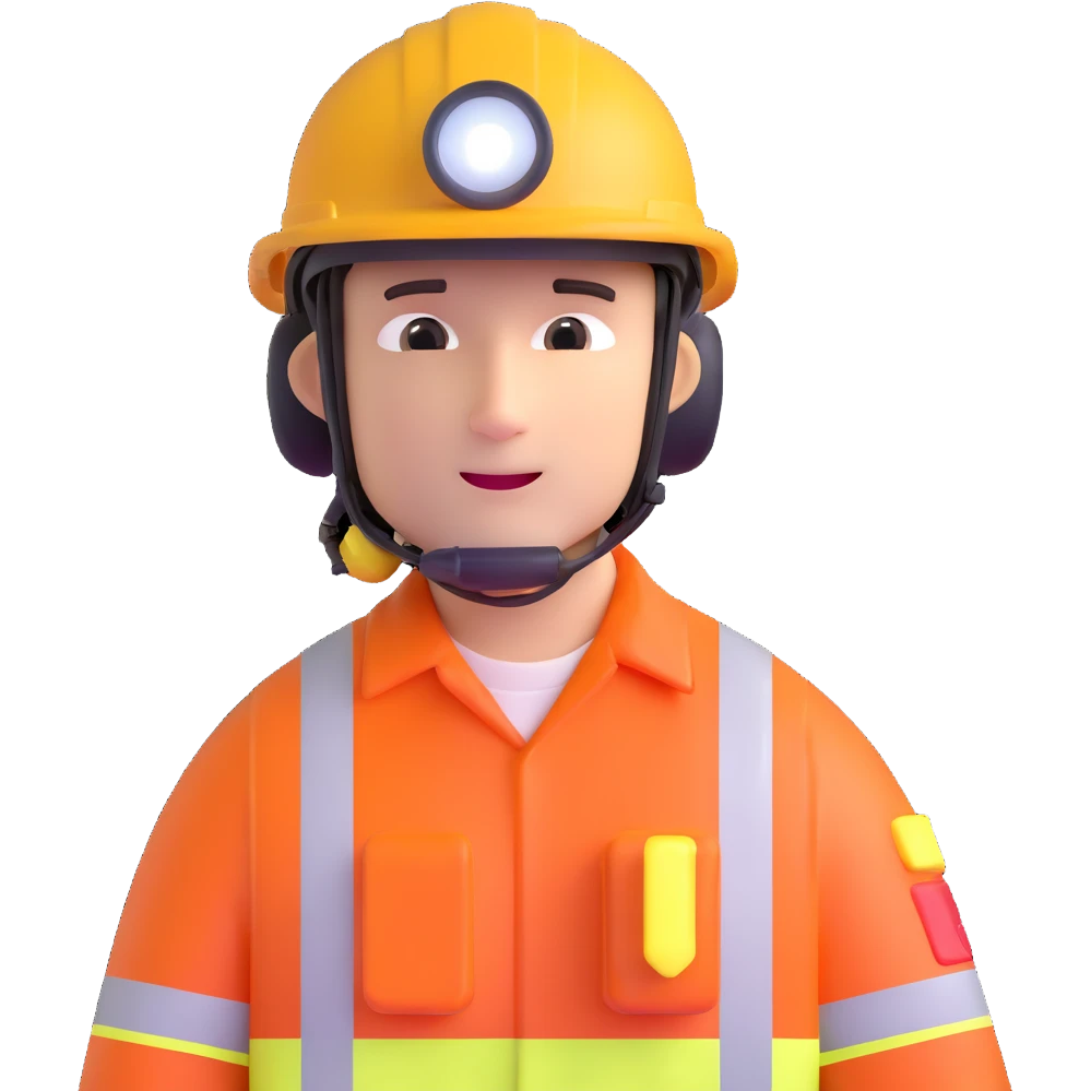 emergency rescue worker safety helmet with light emoji