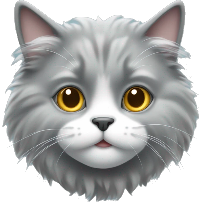 fluffy gray cat with a white muzzle emoji