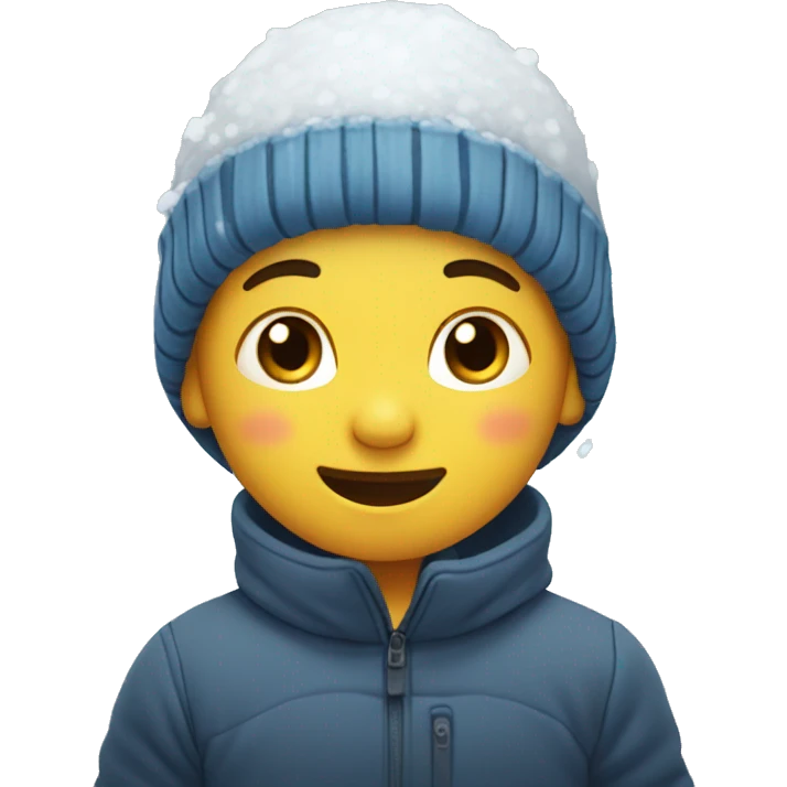 Little boy playing with snow  emoji