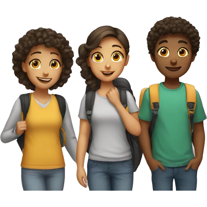 three student friends emoji