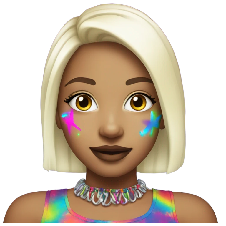 white blonde rave girl emoji