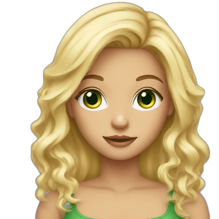 blonde girl green eyes emoji