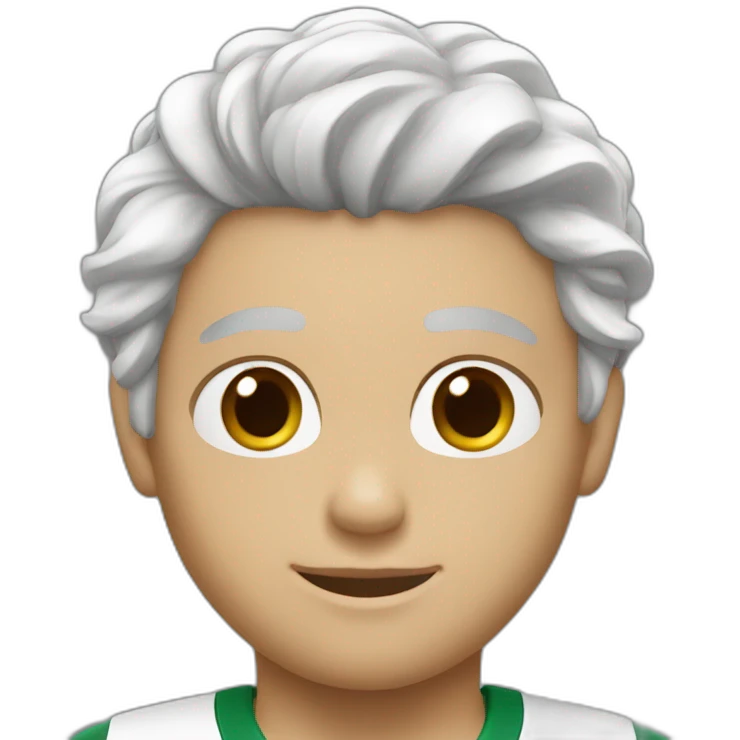 athlete blanc cheveux marron emoji