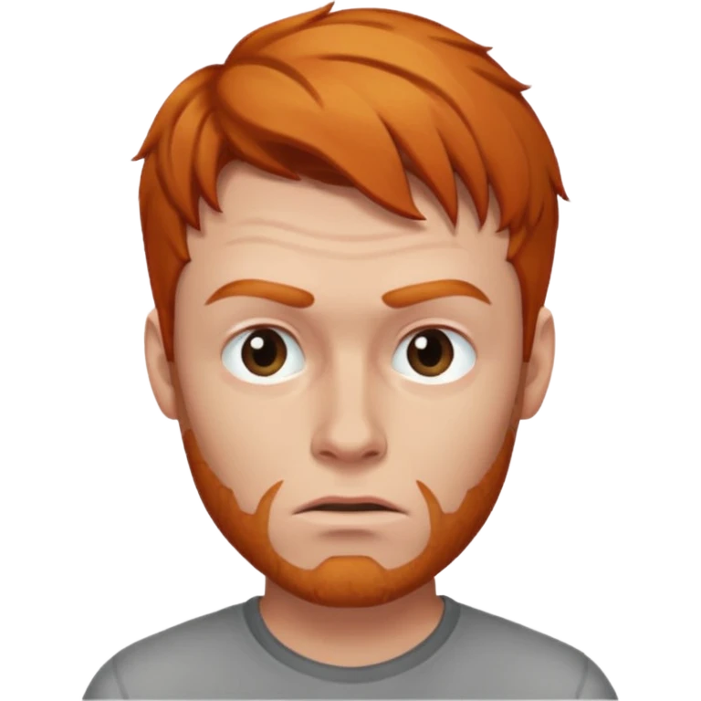 The 🤨 raised eyebrow emoji but with short ginger hair (a man) emoji