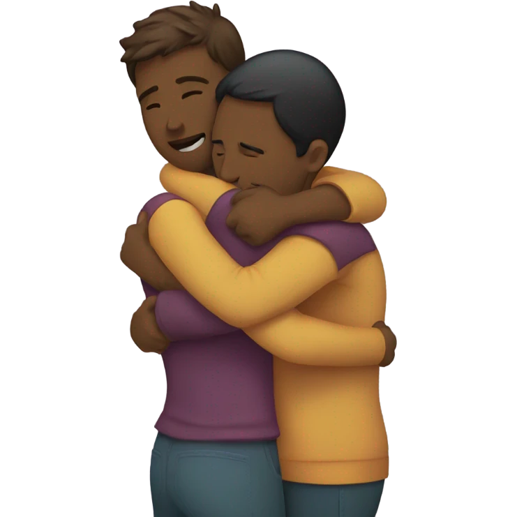 Emotional couple hug emoji