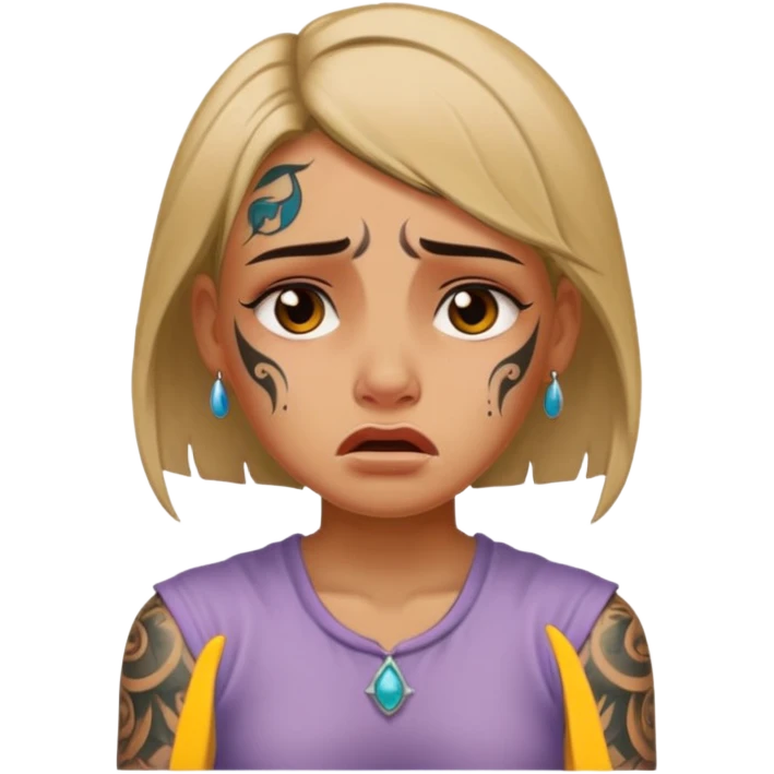 babylon ancient cry girl with tatooed emoji