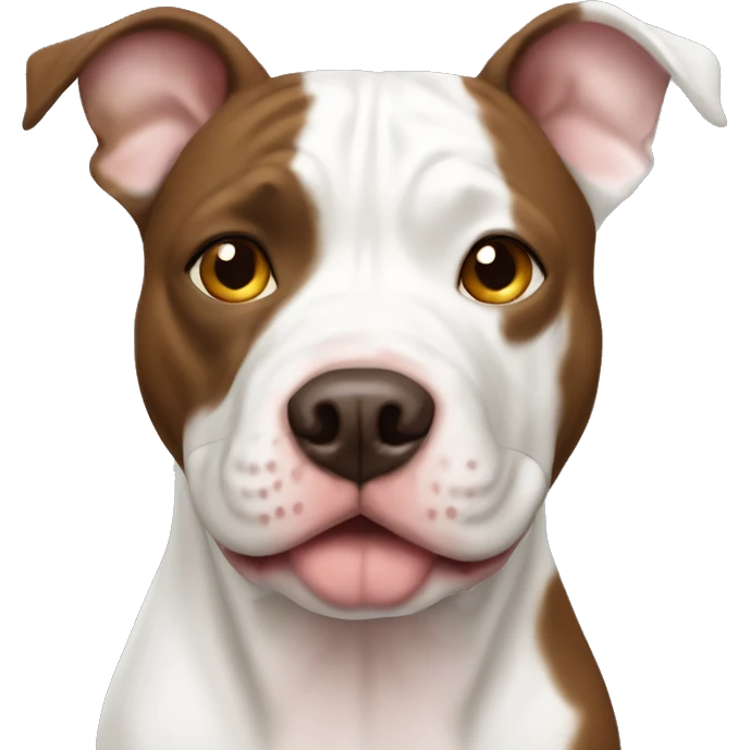 White pitbull with brown striped face  emoji