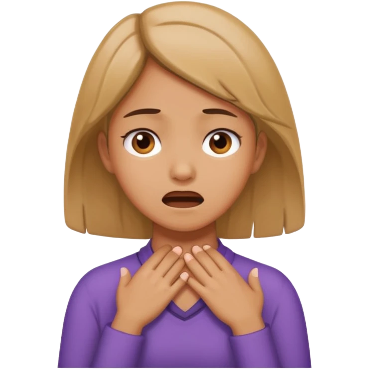 Girl holding her neck in frustration  emoji
