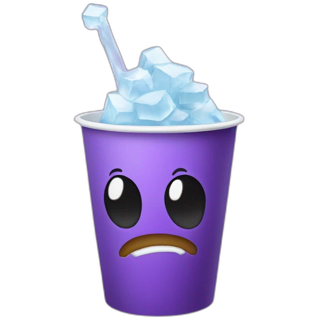Paper Cup with Purple Liquid and Ice cubes in it emoji