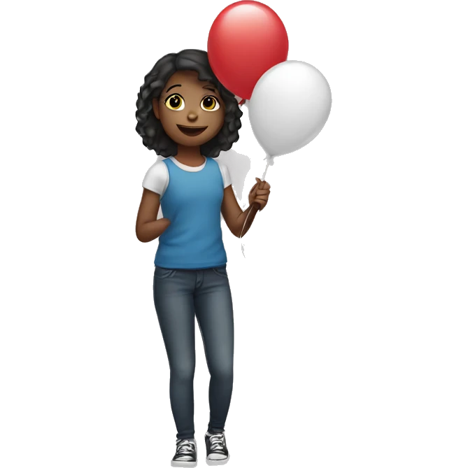 Girl holding a balloon emoji