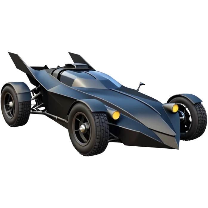  the animated series aerodynamic futuristic Venom Batmobile loosely based on 1936 school bus (flat long straight faceted mechanical body) stealthy town hot rod desert dirt racing rwd buggy  emoji
