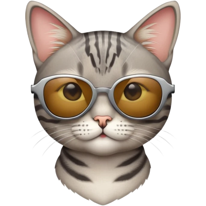 Cat with sunglasses short haired emoji