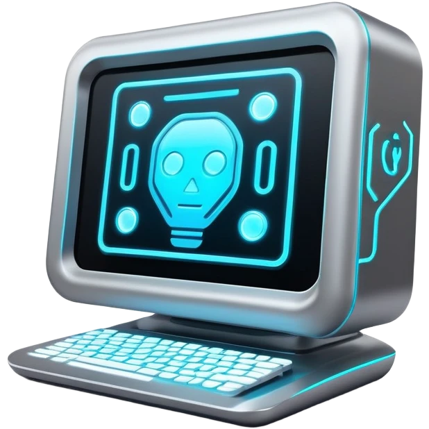futuristic AI computer with glowing elements emoji