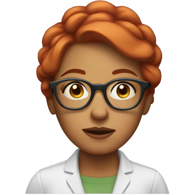 red hair woman nutritionist glasses doubts emoji