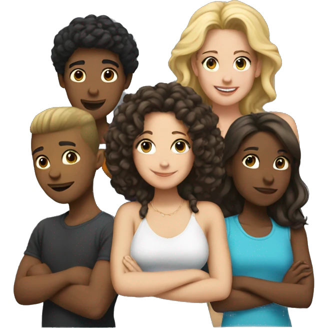 5 friends together  emoji