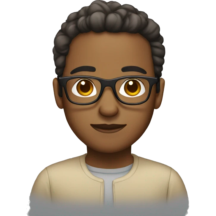 light brown skin with glasses emoji