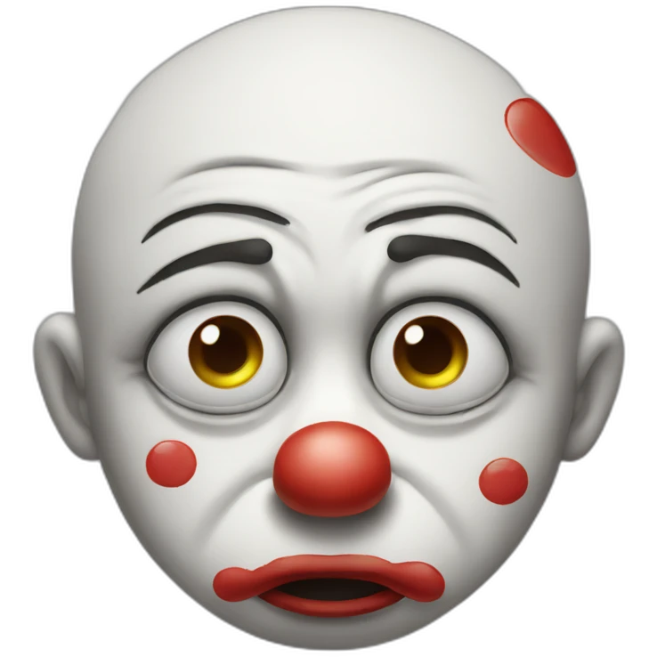 crying sad clown with tears emoji