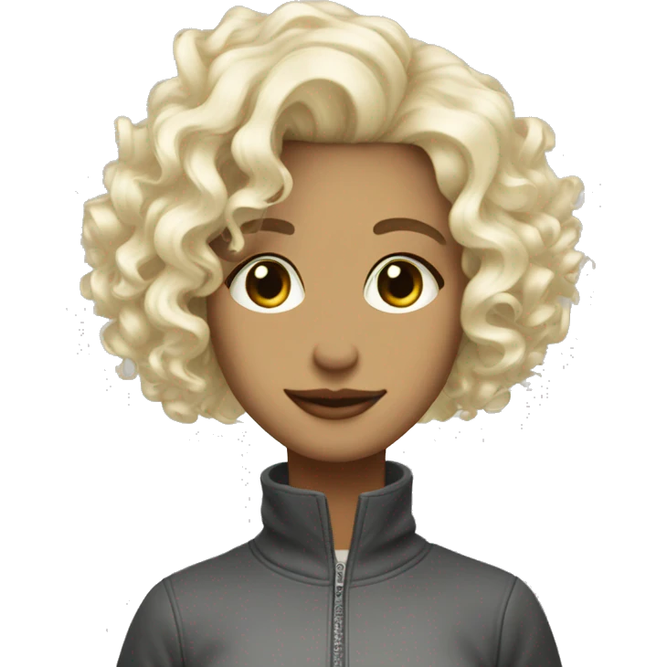 curly platinum blonde bob hai emoji