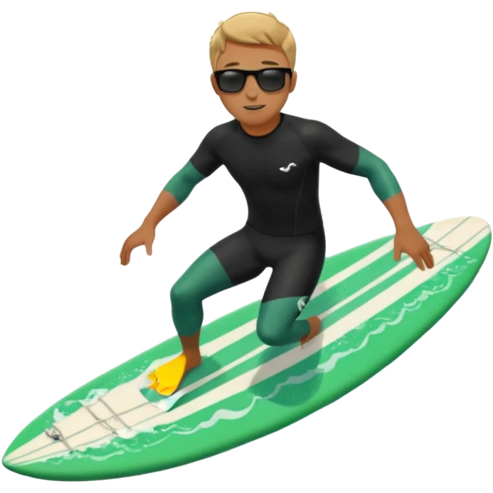 Un hombre sorteando con camisa negra y tabla verde emoji