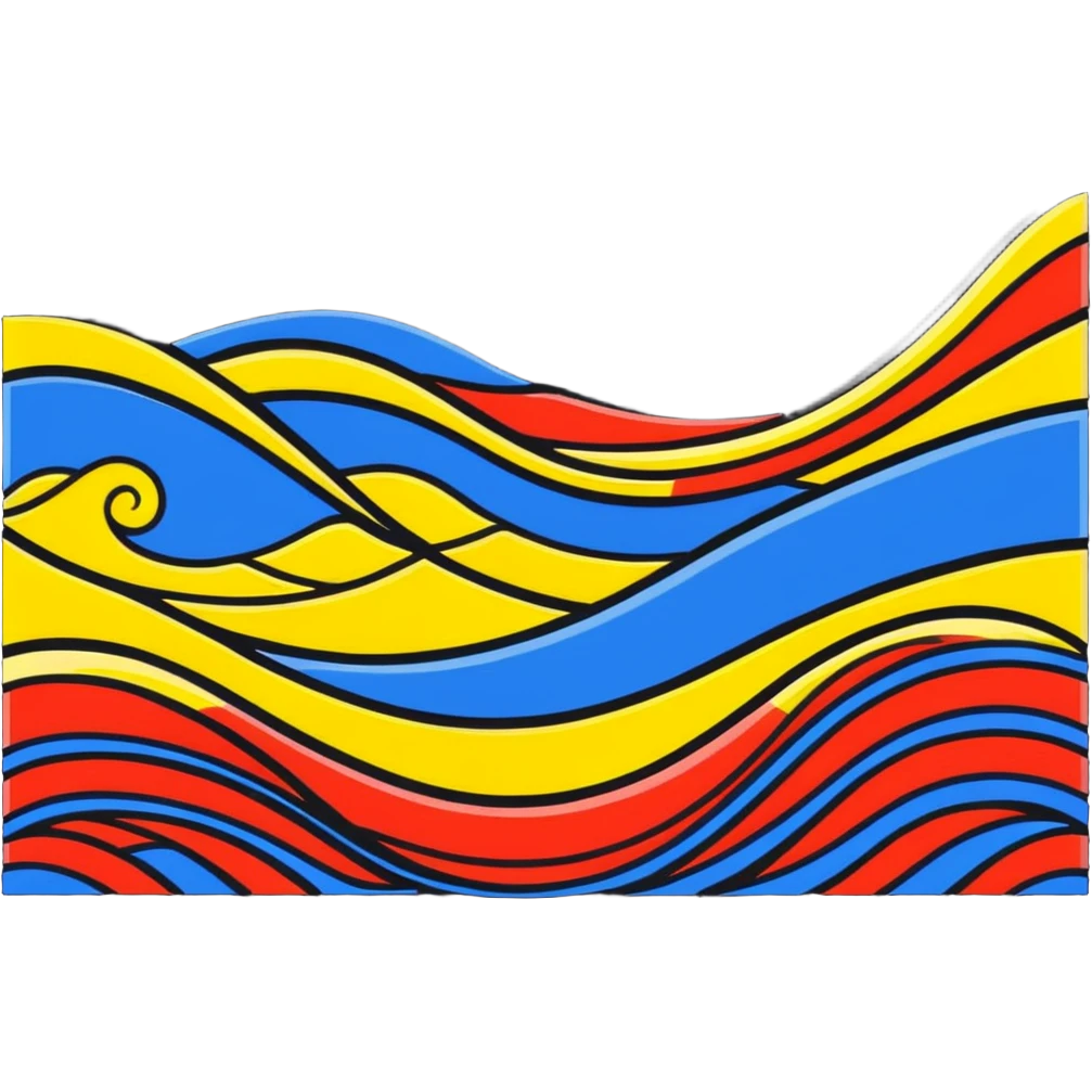 Stylized wave with Ukrainian pattern emoji