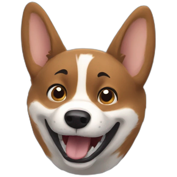 Black corgi Pixar style growl emoji