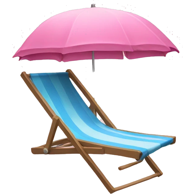 pink beach chair with umbrella emoji