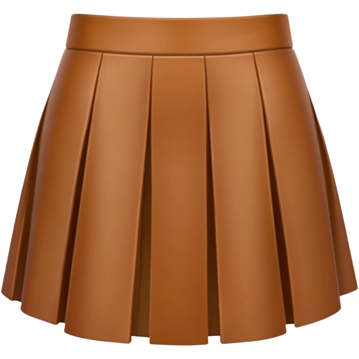 mini brown leather skirt front view emoji