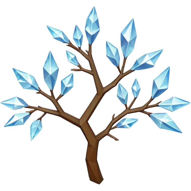 low poly branch white mystical  emoji