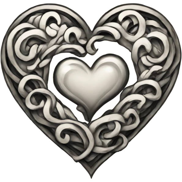 heart in tattoo style graphics emoji