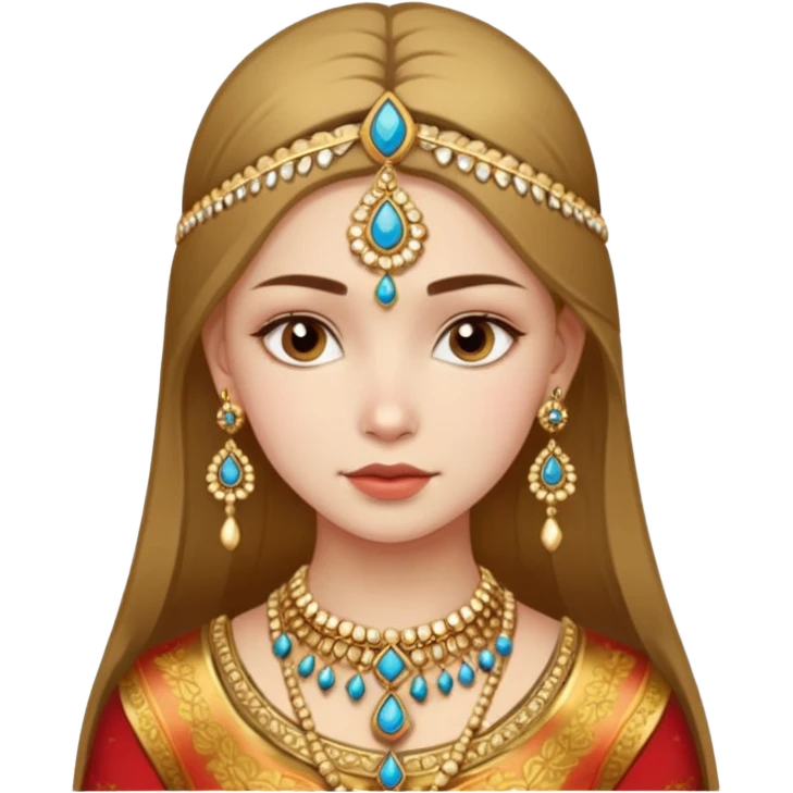 Russian girl in Indian jewellery emoji