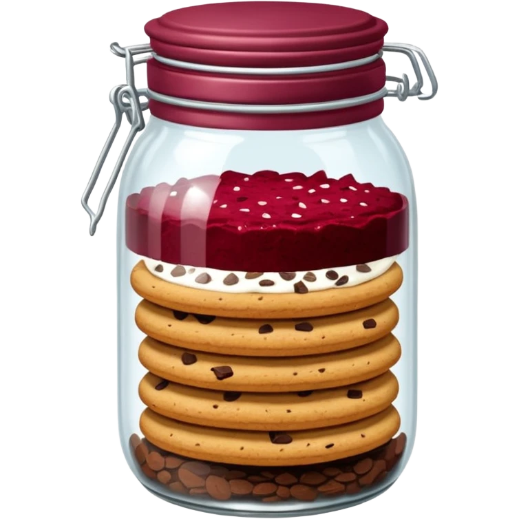 Haz un tarro de galletas y que en el interior contenga varias galletas Red Velvet con pepitas de chocolate blanco emoji