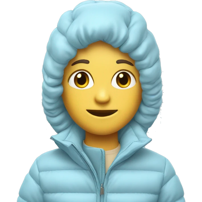  padded jacket pastel blue emoji